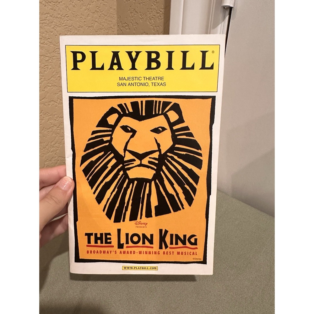 Disney The Lion King Playbill Majestic Theatre San Antonio 2009 Broadway - G133